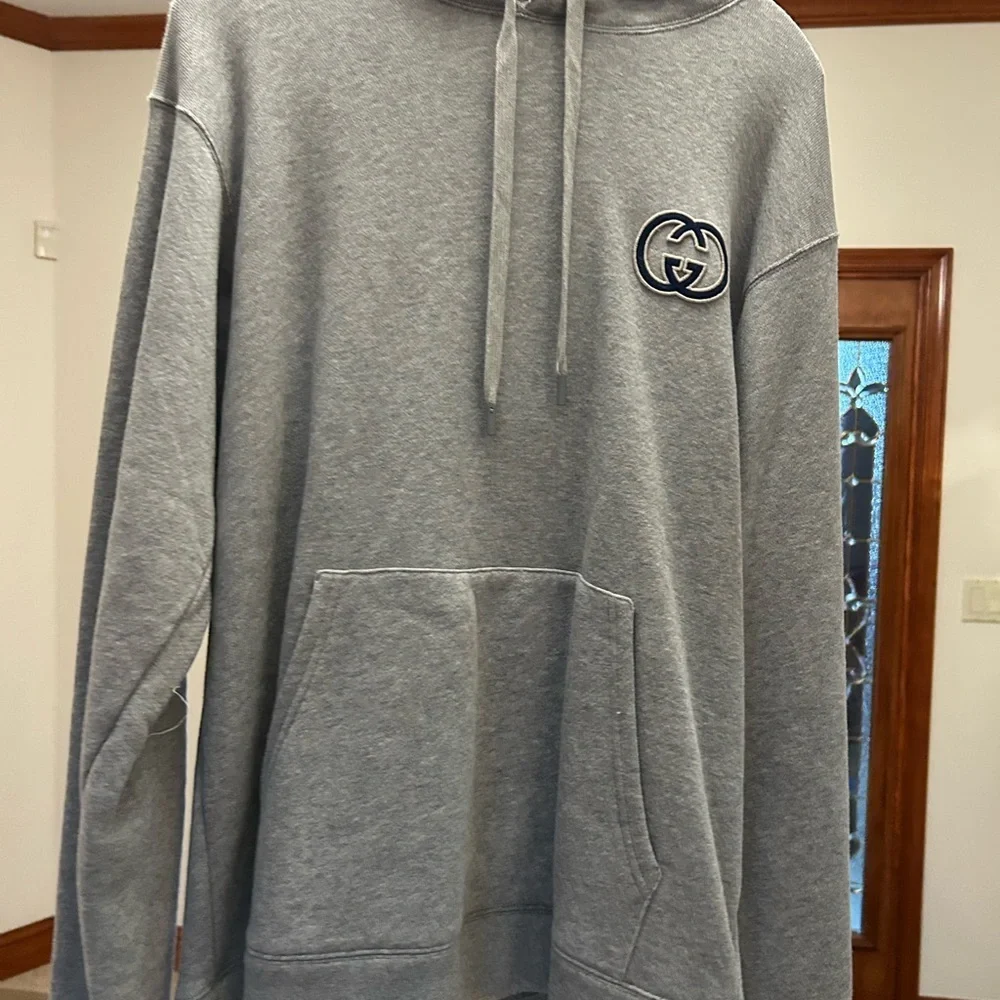 Men's Gucci interlocking G felted cotton jersey hoodie size XL made in Italy NWT
